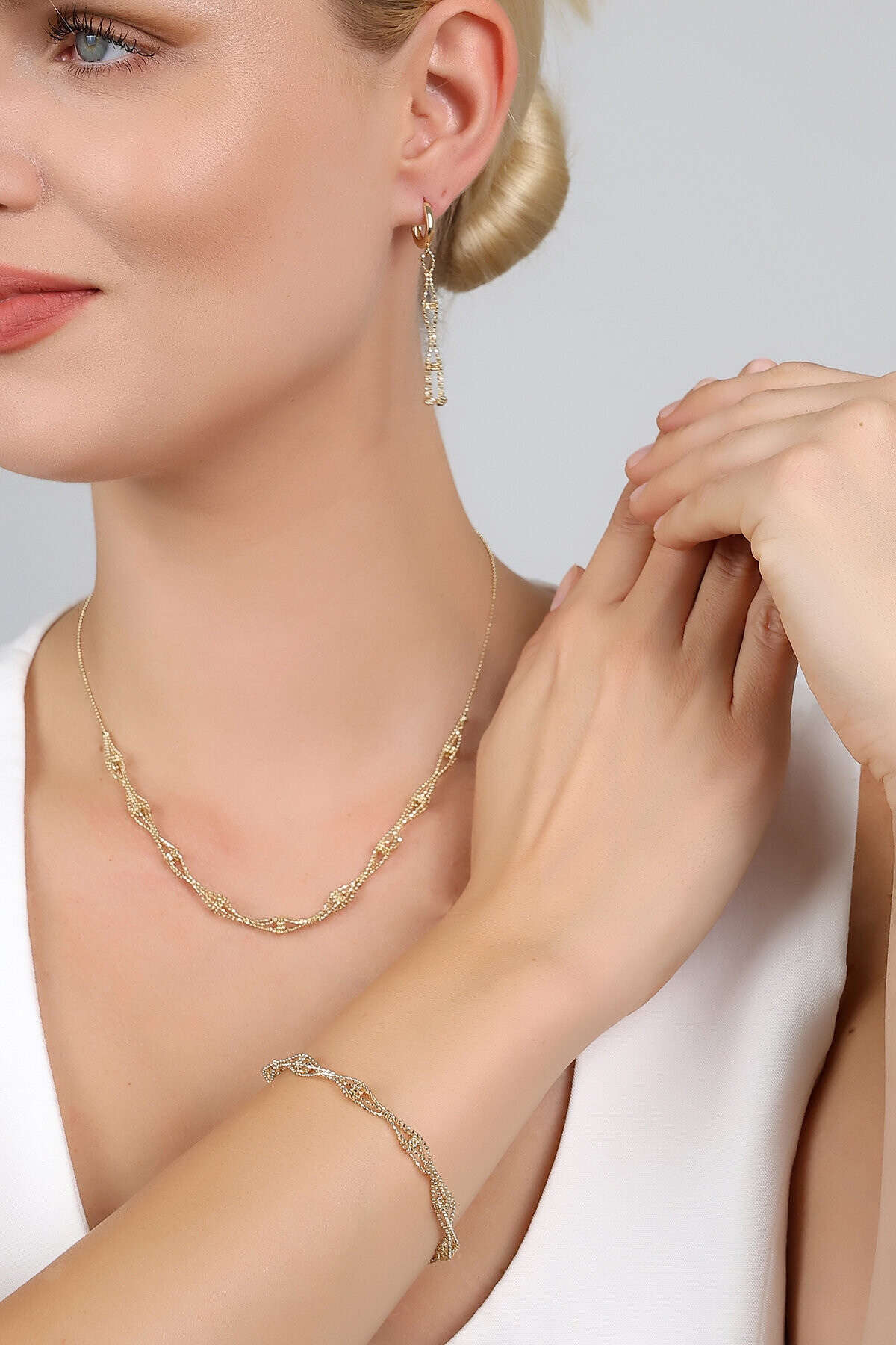 14 Ayar Altın İtalyan El İşi Set