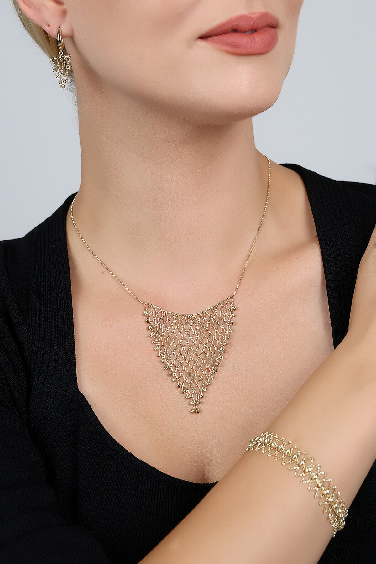 14 Ayar Altın İtalyan El İşi Set