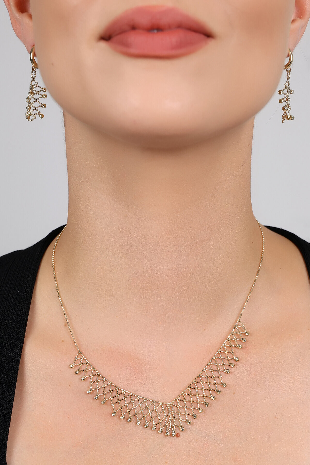 14 Ayar Altın İtalyan El İşi Set