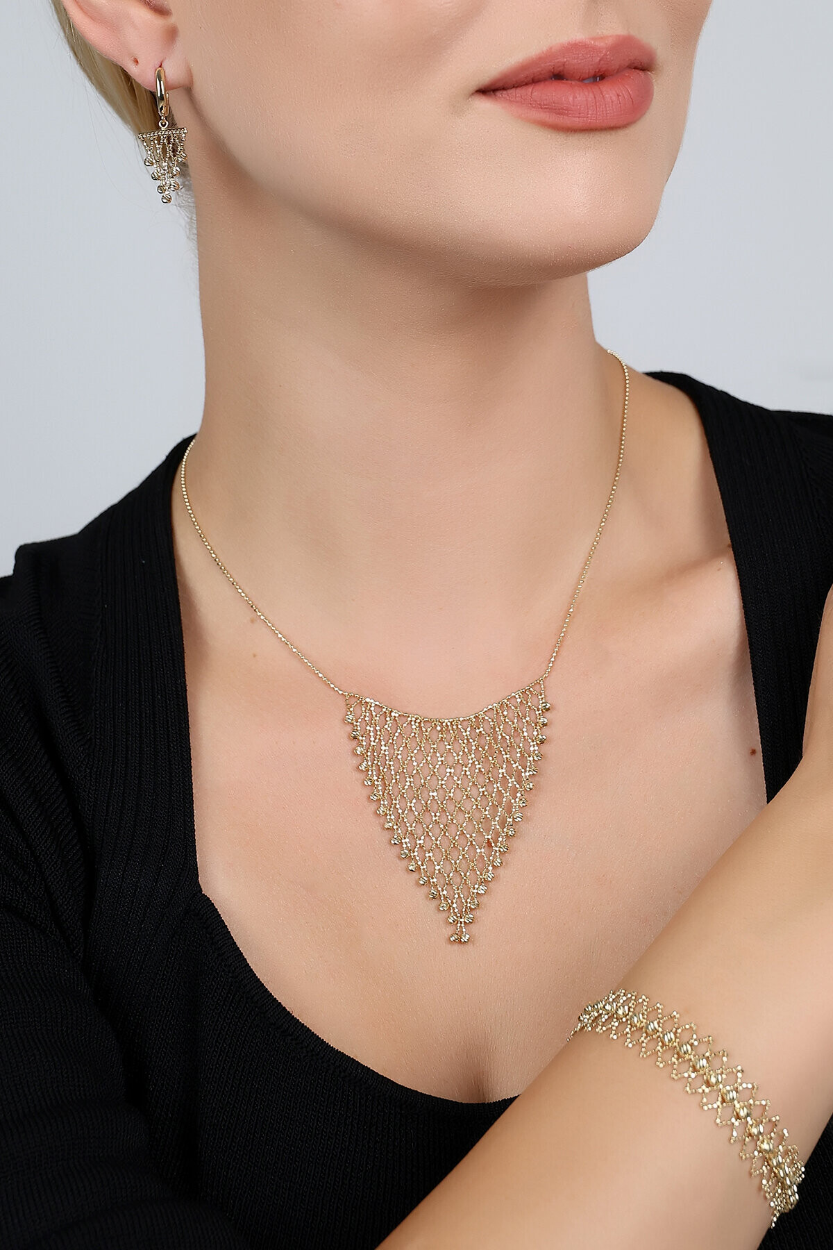 14 Ayar Altın İtalyan El İşi Set