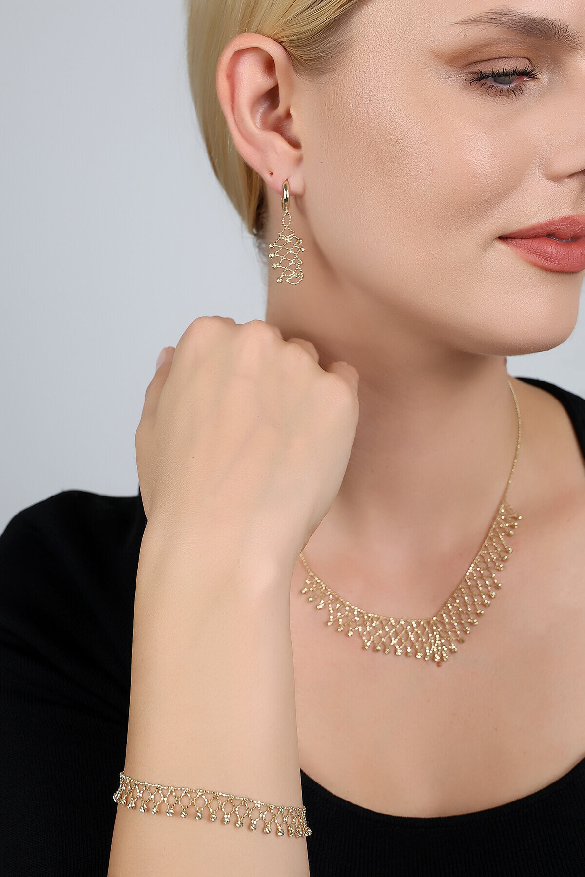 14 Ayar Altın İtalyan El İşi Set