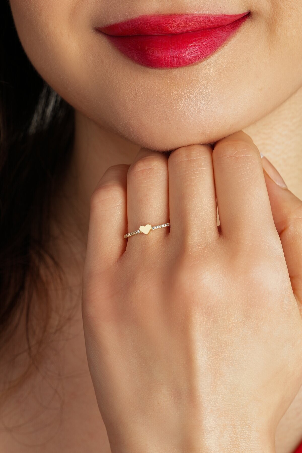 14 Ayar Altın Kalp Yüzük