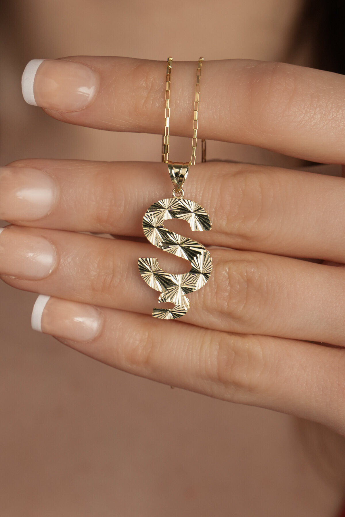 14 Ayar Altın Ş Harfi Kolye Ucu