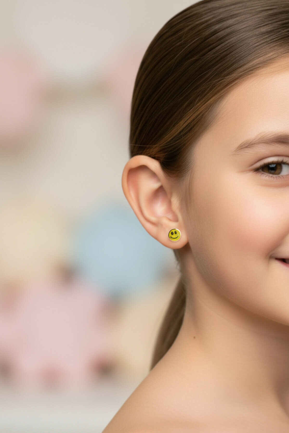 14 Ayar Altın Smile Çocuk Küpe