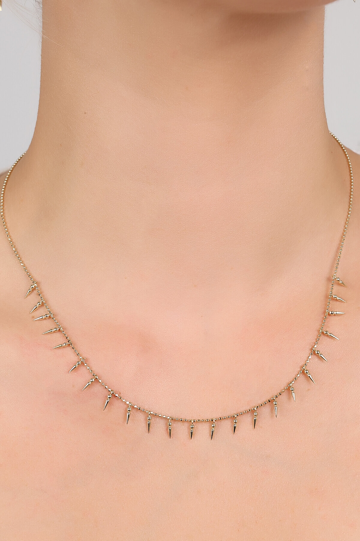 14 Ayar Altın Üçgen Sallantılı Set