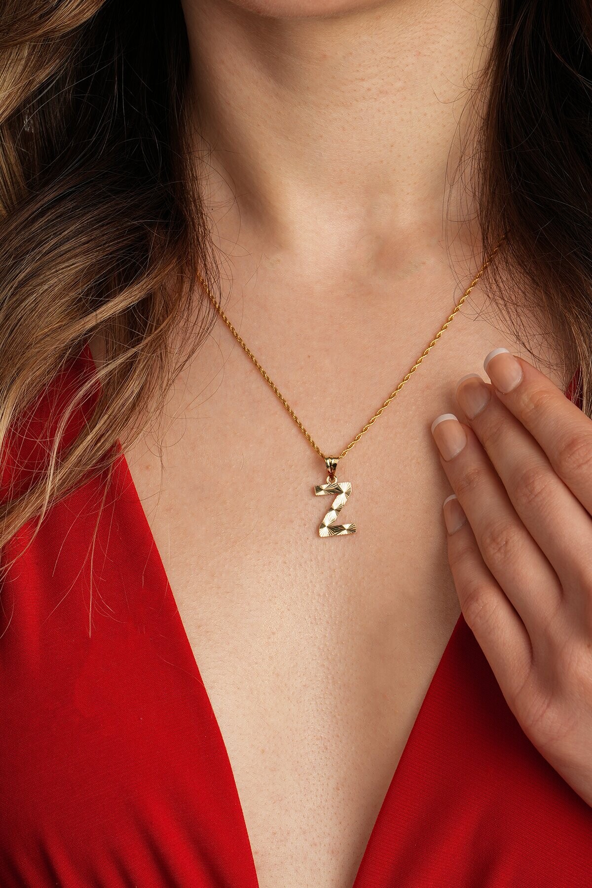 14 Ayar Altın Z Harfi Kolye Ucu