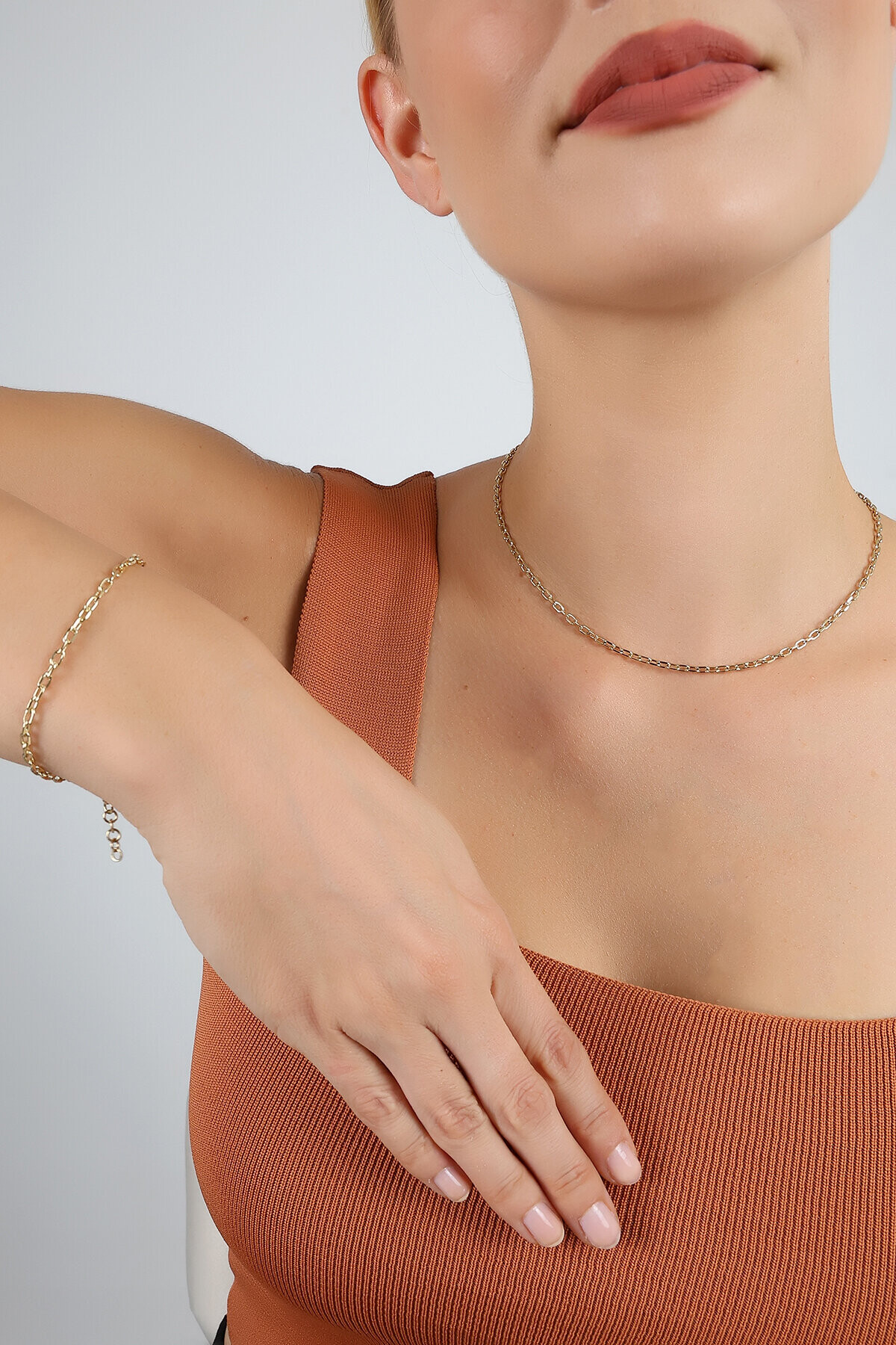 14 Ayar Altın Zincir Set