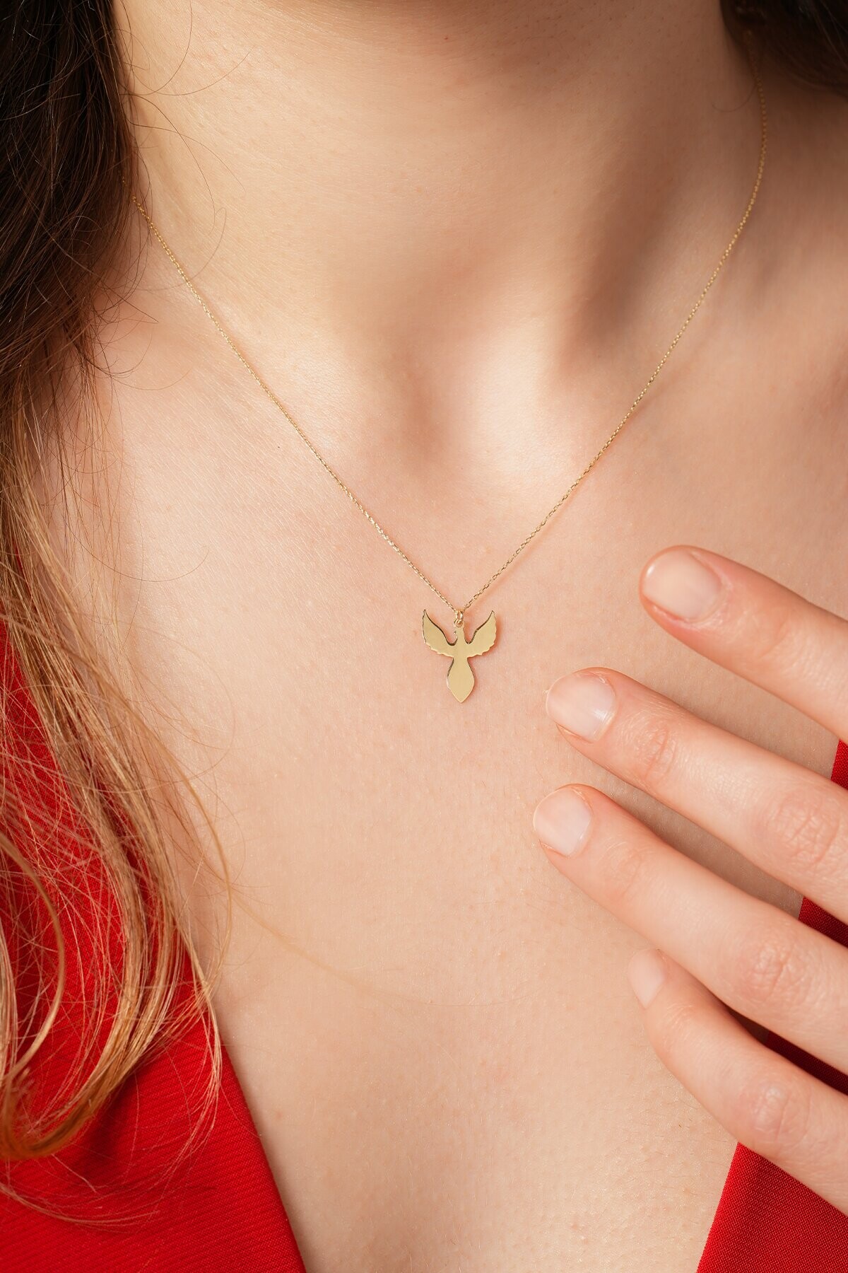 14 Ayar Anka Kuşu Kolye