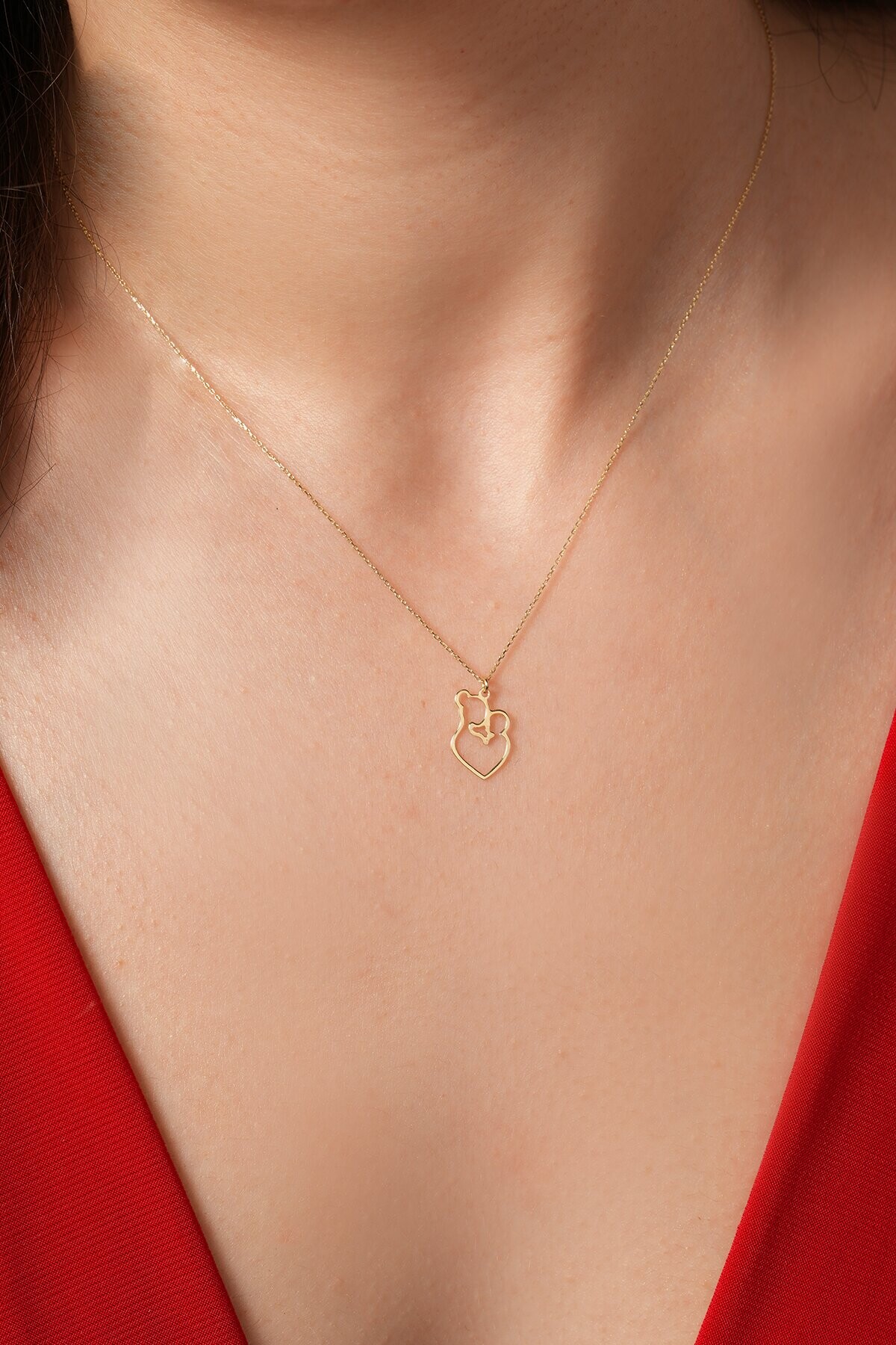 14 Ayar Anne Çocuk Kolye