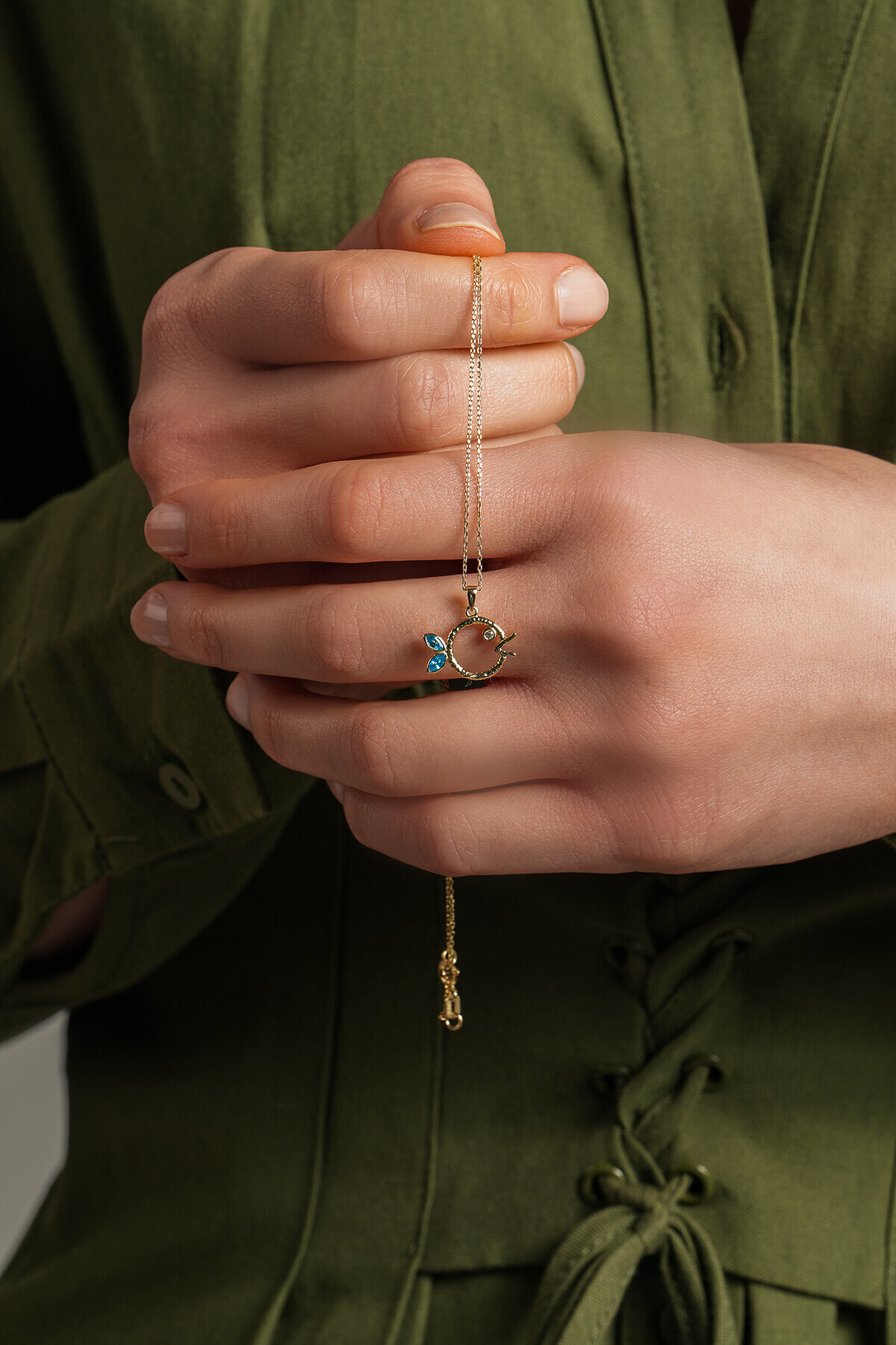 14 Ayar Balık Kolye