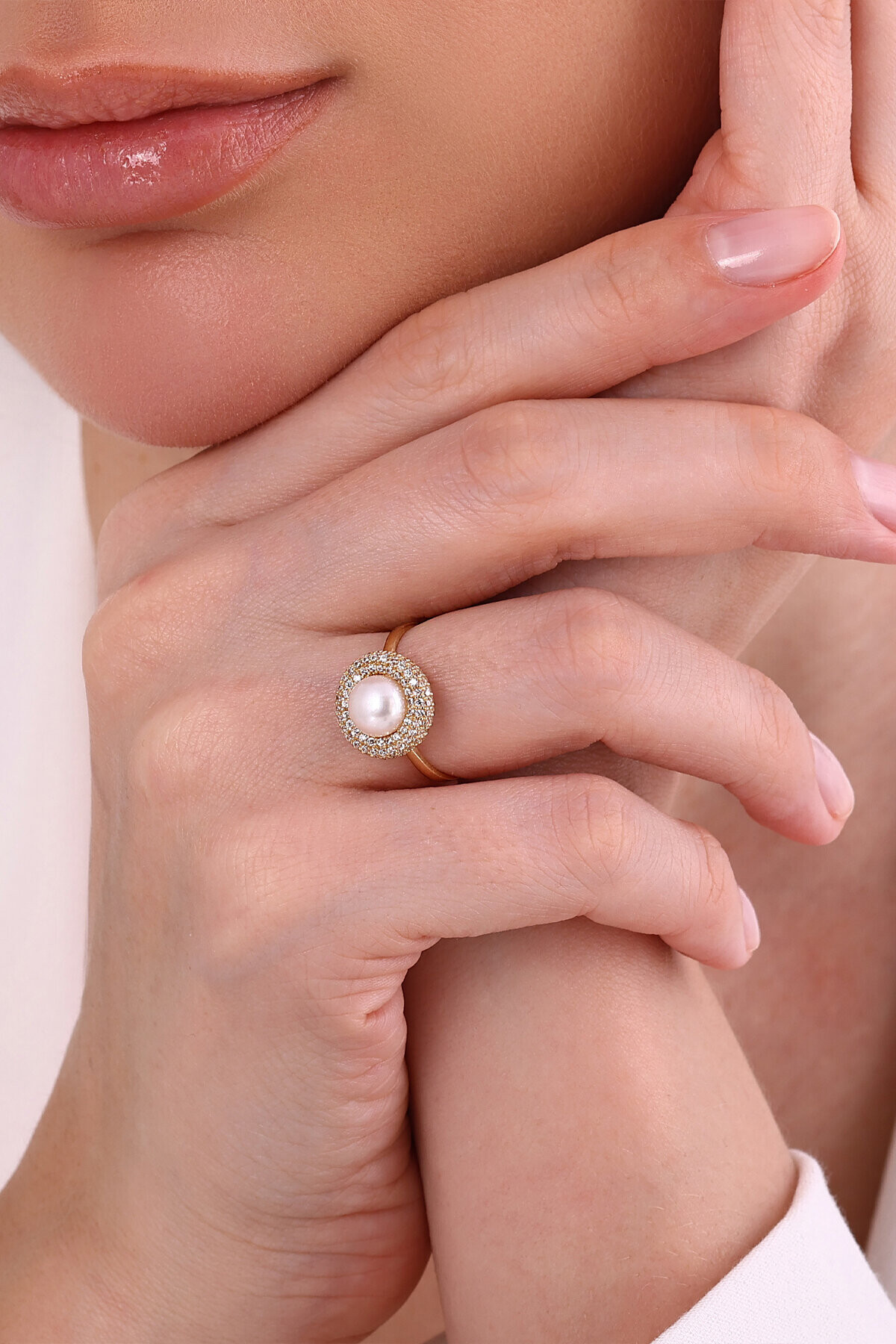 14 Ayar İnci Yüzük