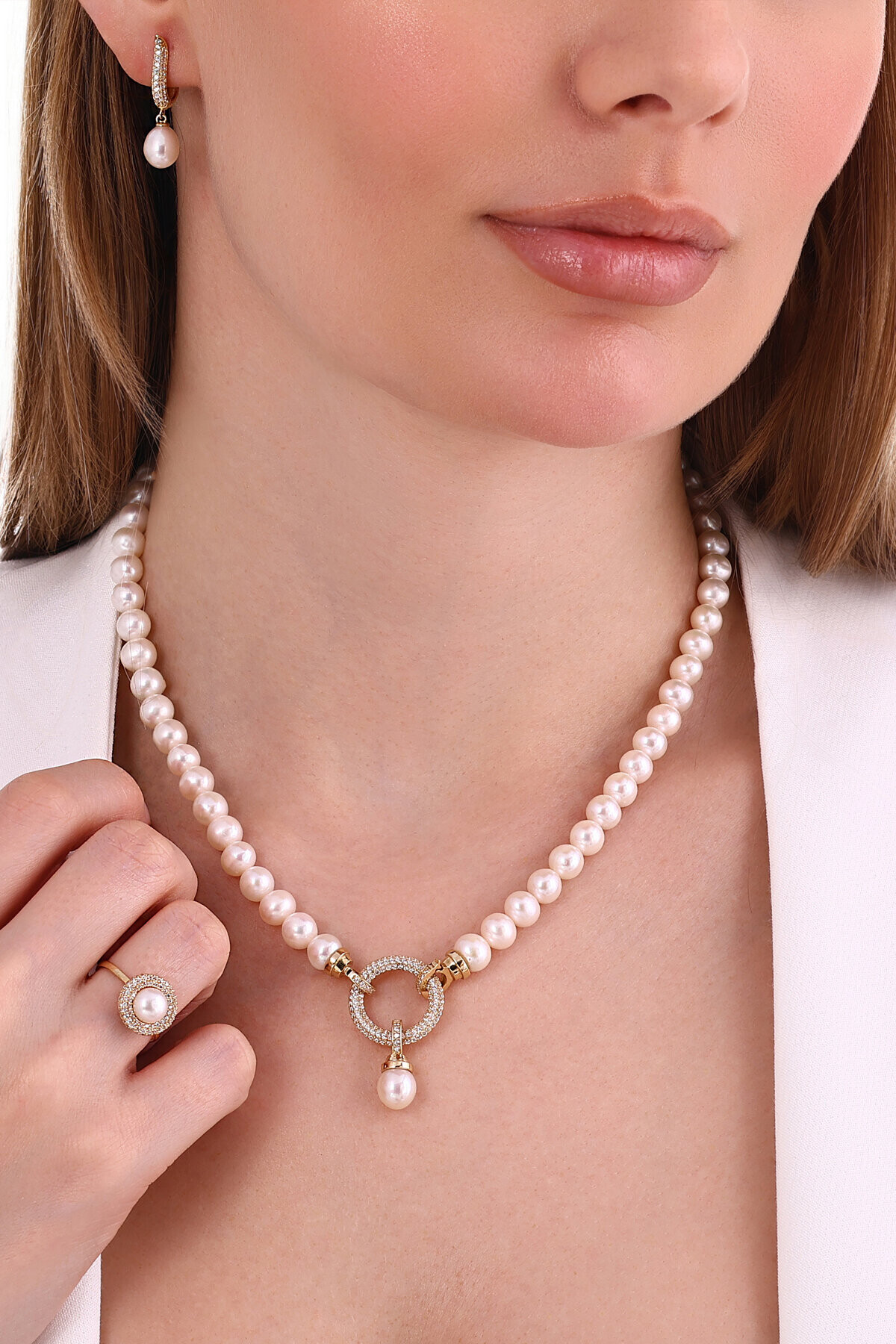 14 Ayar İnci Yüzük