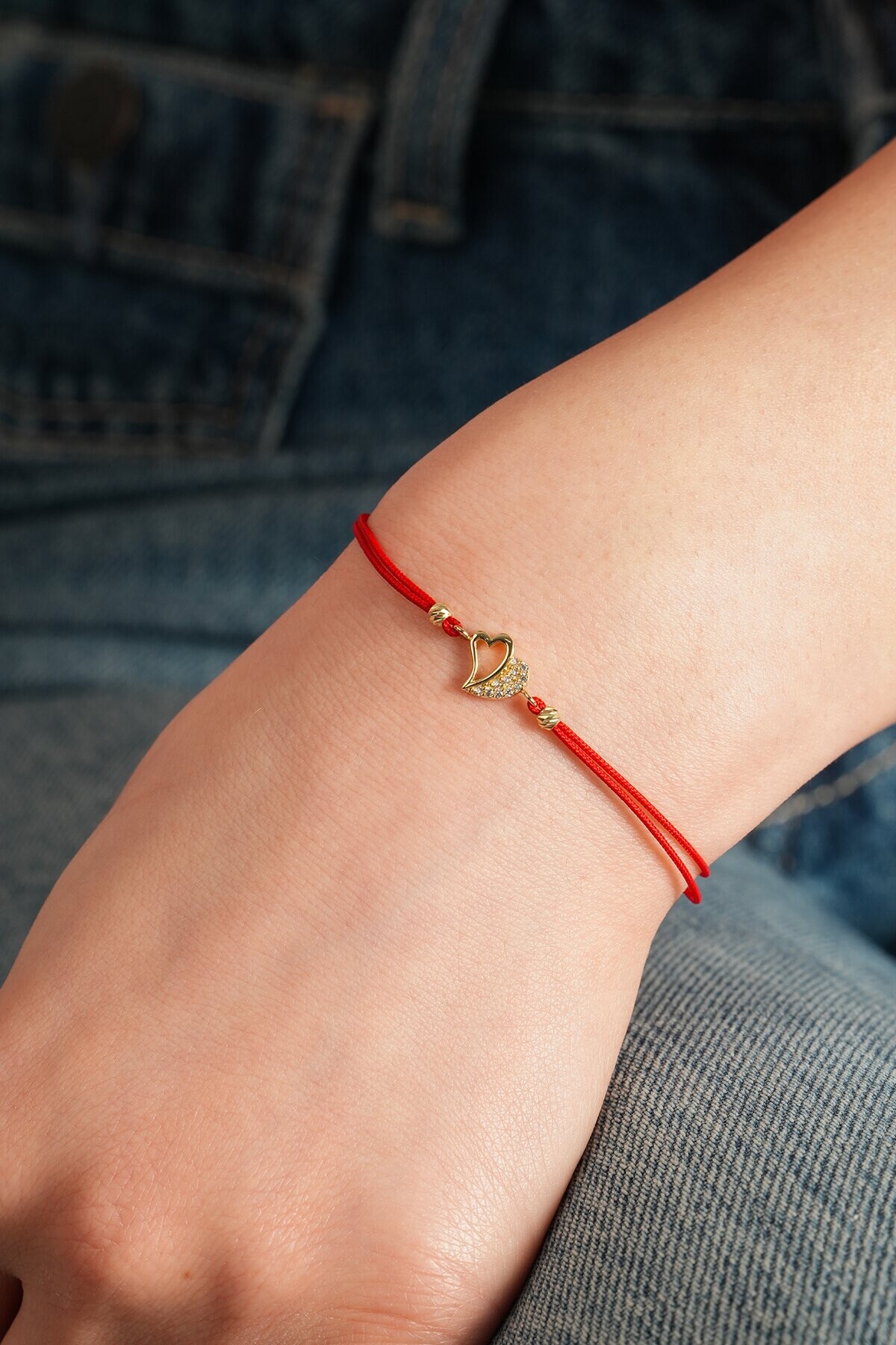 14 Ayar Kalp Bileklik