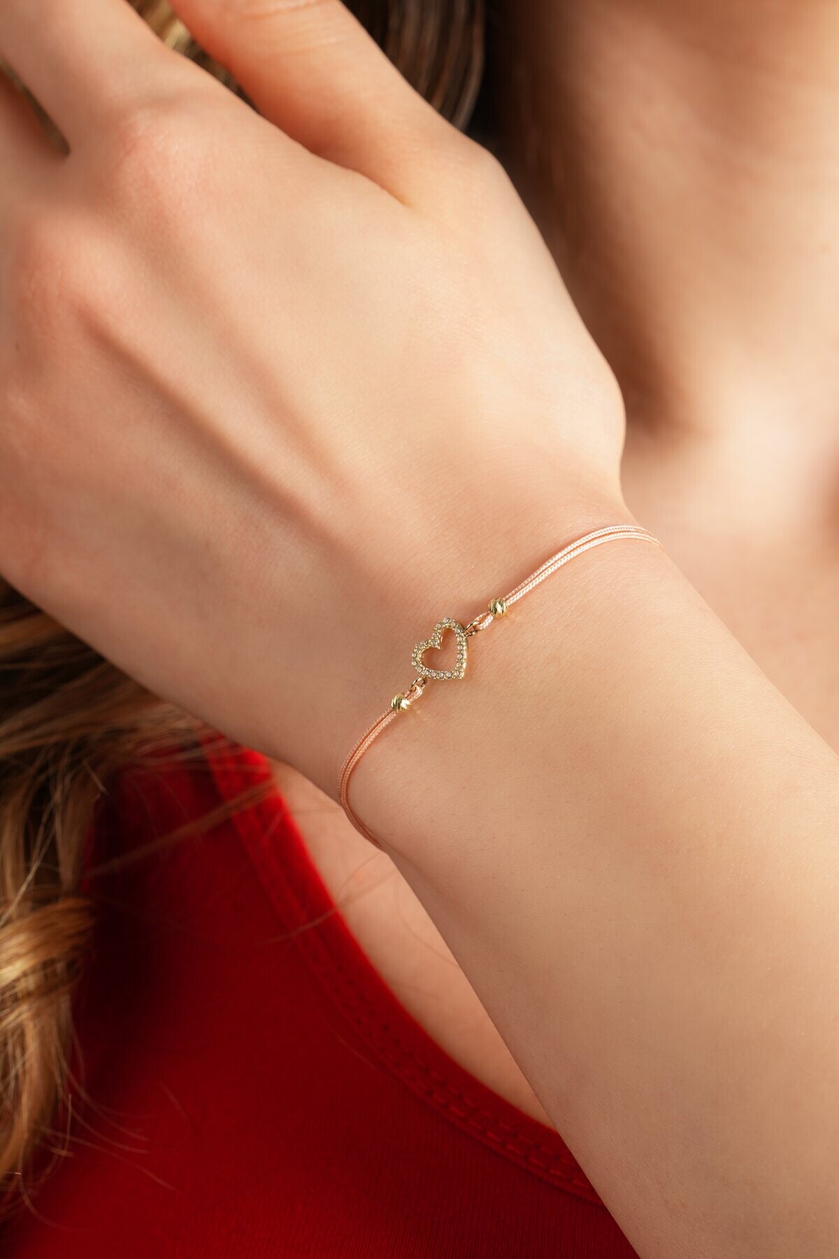 14 Ayar Kalp Bileklik