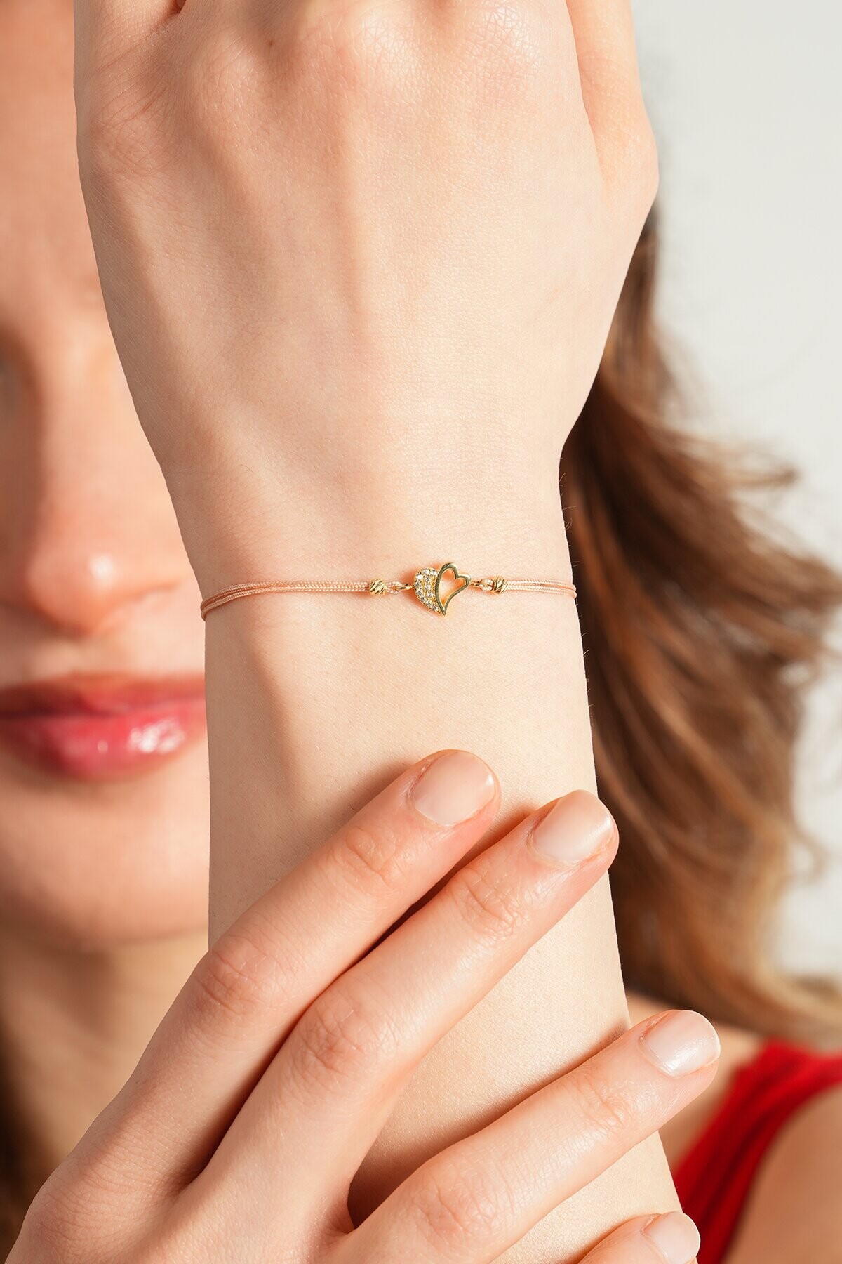 14 Ayar Kalp Bileklik