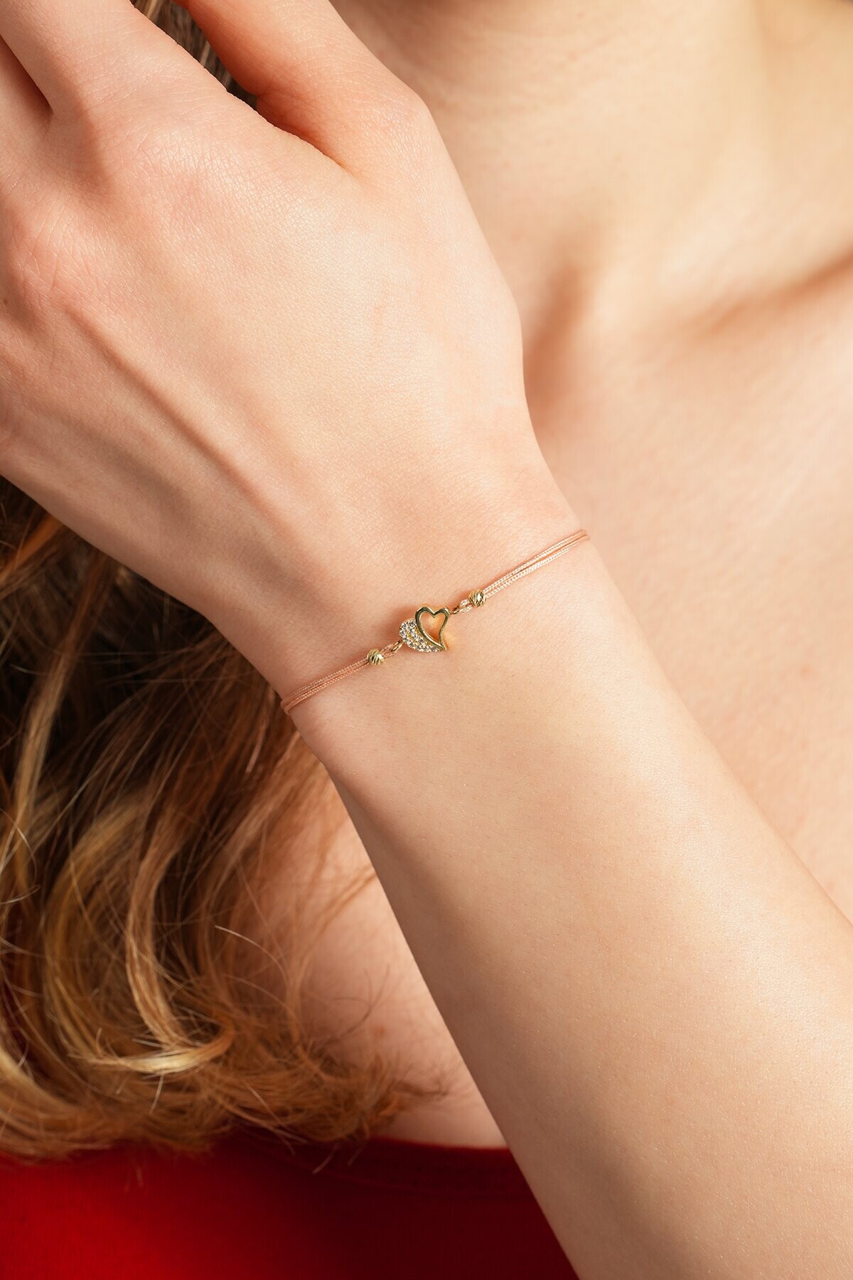 14 Ayar Kalp Bileklik