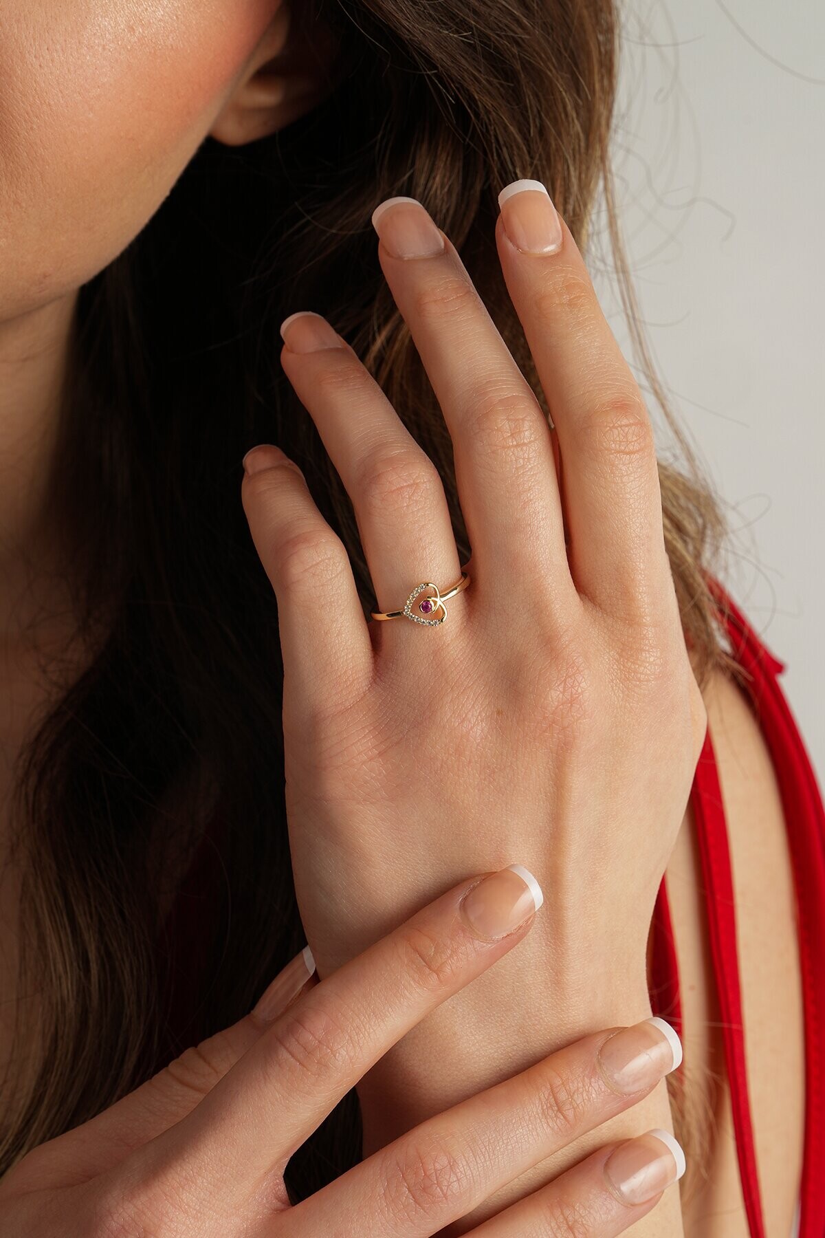 14 Ayar Kalp Yüzük