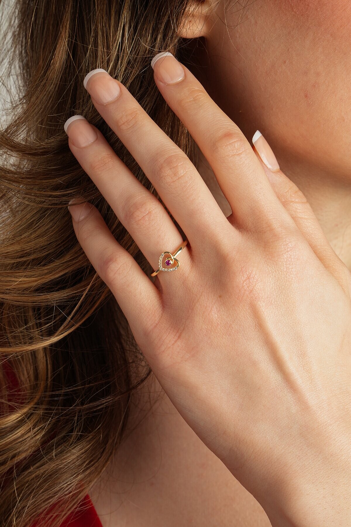 14 Ayar Kalp Yüzük