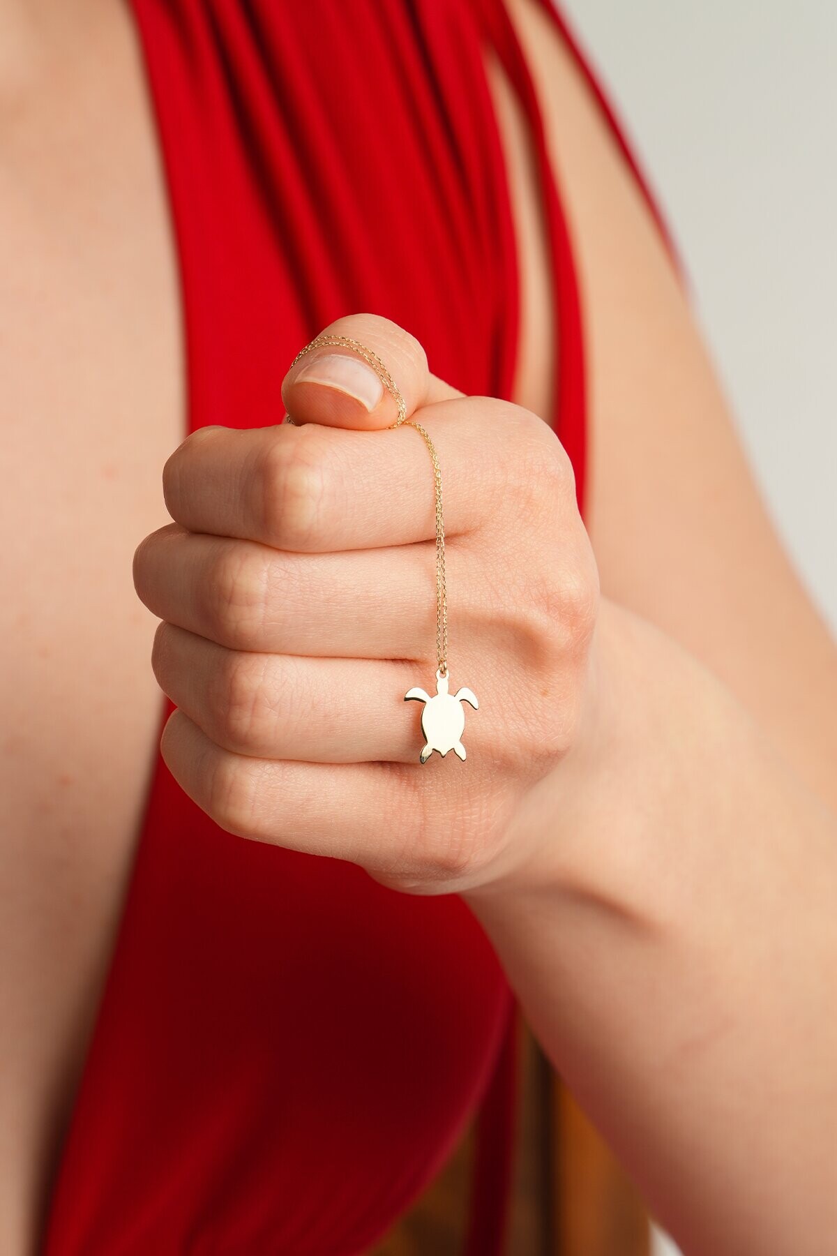 14 Ayar Kaplumbağa Kolye