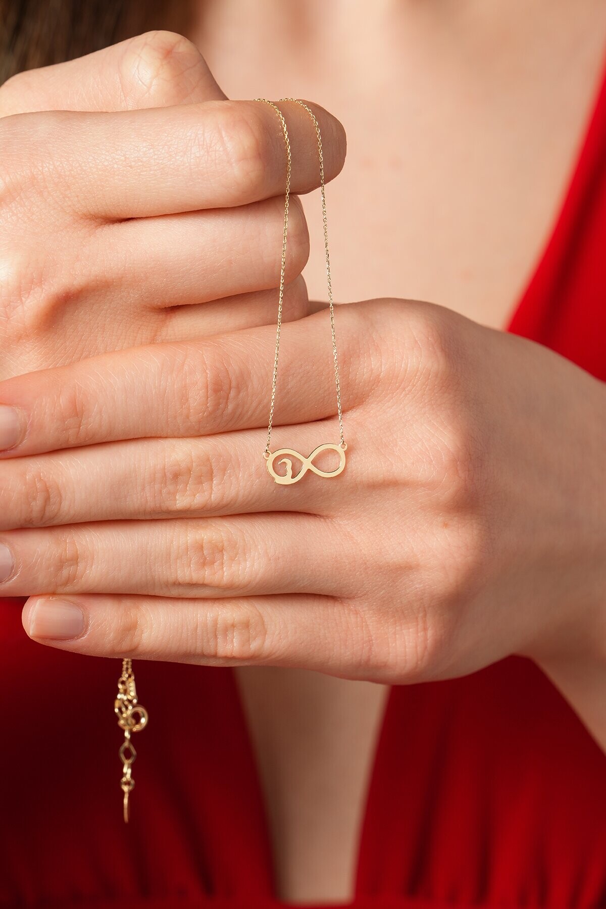 14 Ayar Sonsuzluk Kolye