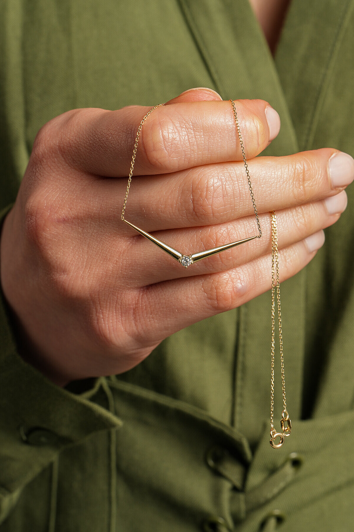 14 Ayar Tektaş Kolye