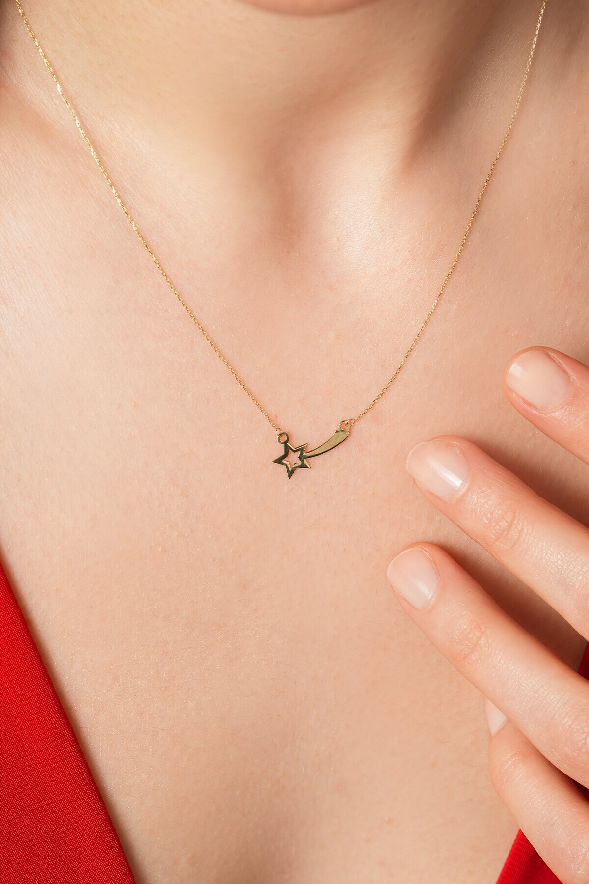 14 Ayar Yıldız Kolye