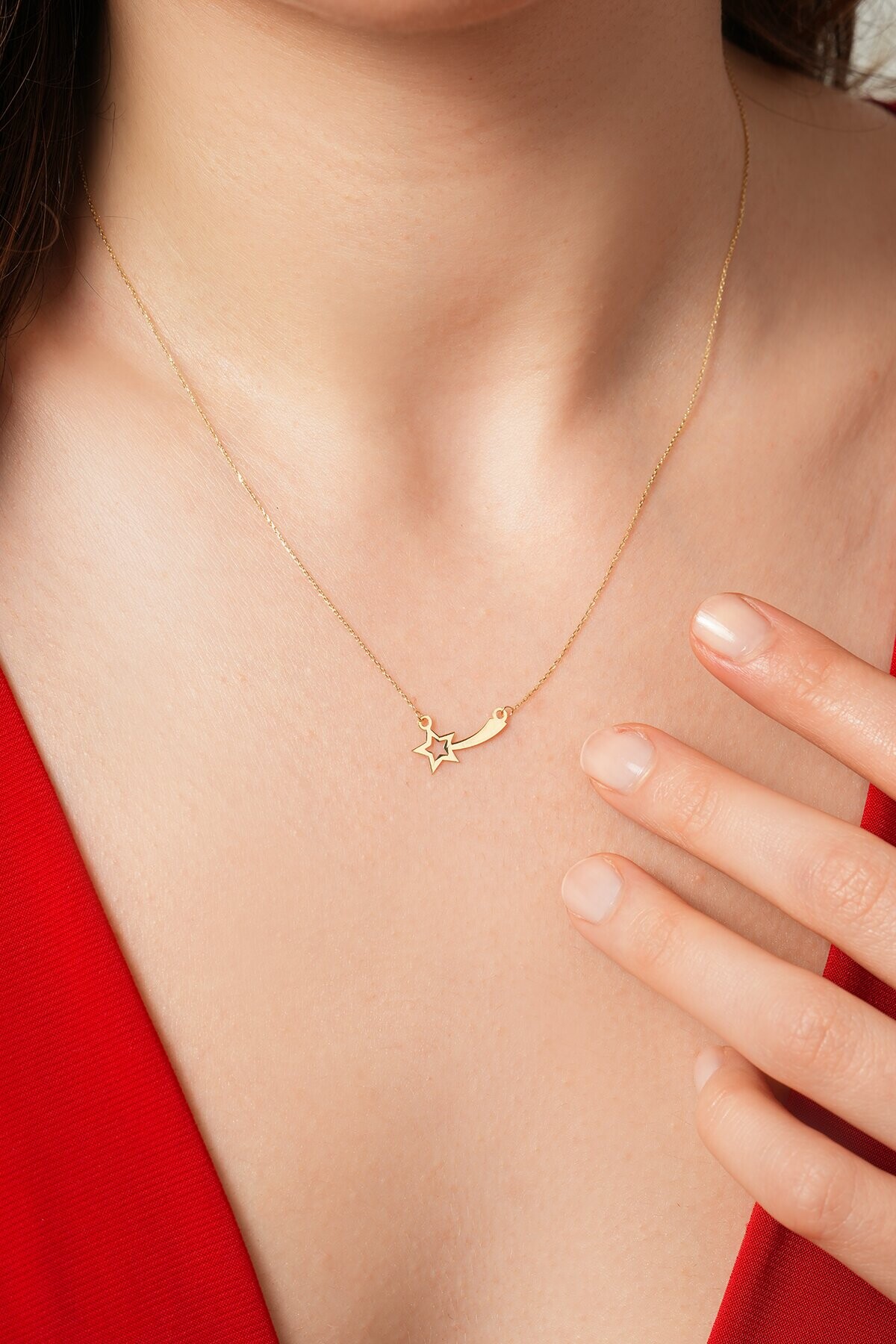 14 Ayar Yıldız Kolye