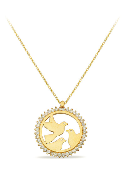 14 Ayar Altın Güvercin Kolye