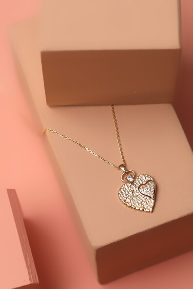 14 Ayar Altın Kalp Kolye