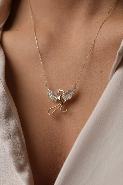 14 Ayar Altın Anka Kuşu Kolye