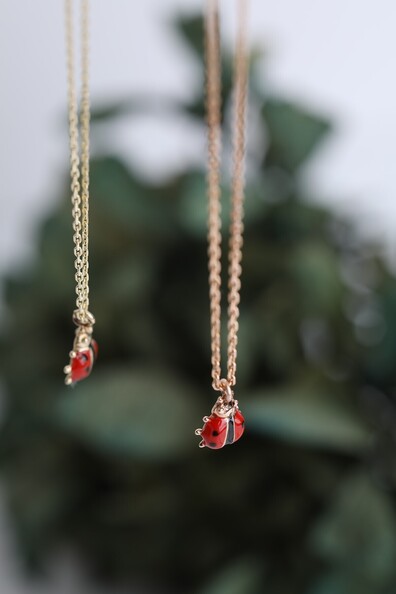 Altın Uğur Böceği Kolye