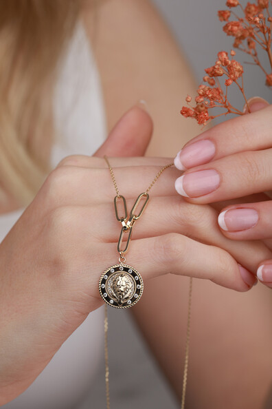 14 Ayar Altın Aslan Kolye