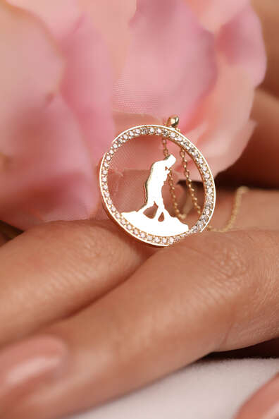 14 Ayar Altın Atatürk Silüet Kolye