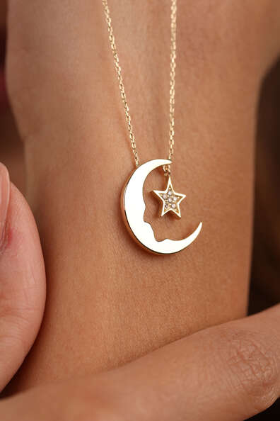 14 Ayar Altın Atatürk Silüeti Kolye