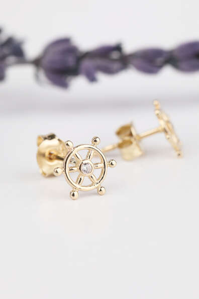 14 Ayar Altın Dümen Küpe