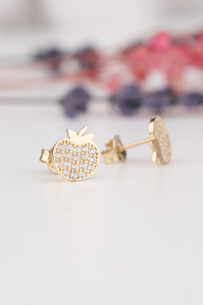 14 Ayar Altın Elmas Küpe