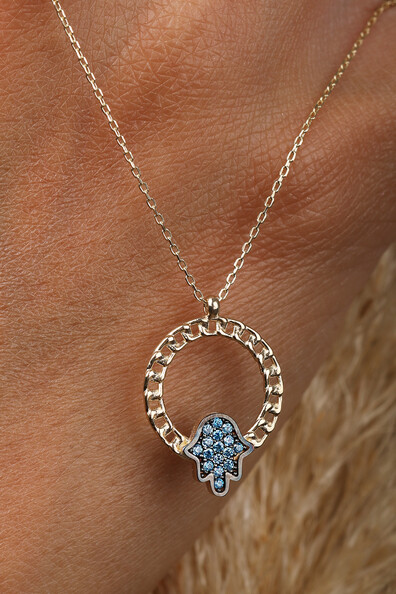 14 Ayar Altın Fatma Eli Kolye