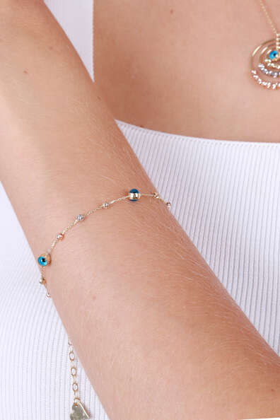 14 Ayar Altın Göz Bileklik