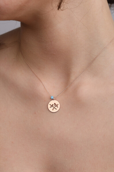 14 Ayar Altın Kuş Kolye