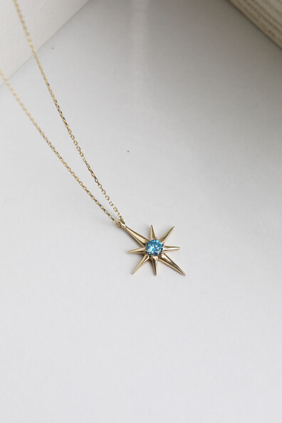 14 Ayar Altın Kutup Yıldızı Kolye