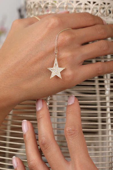 14 Ayar Altın Kutup Yıldızı Kolye