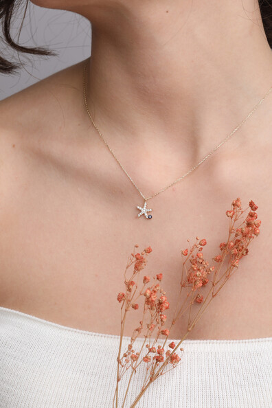 14 Ayar Altın Deniz Yıldızı Kolye