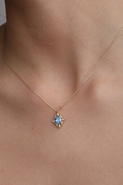 14 Ayar Altın Telkari Oval Taş