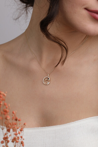 14 Ayar Altın Yunus Kolye