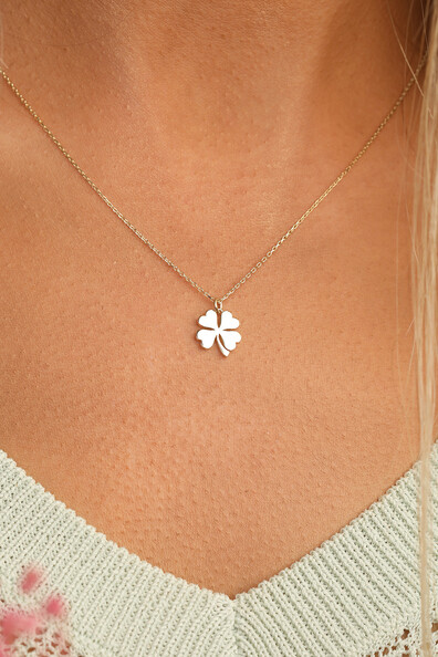 14 Ayar Altın Yonca Kolye