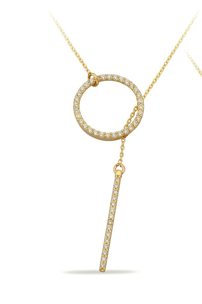 14 Ayar Altın Halka Çubuk Kolye