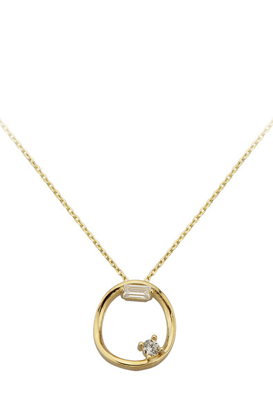 14 Ayar Altın Pırlanta Montur Kolye