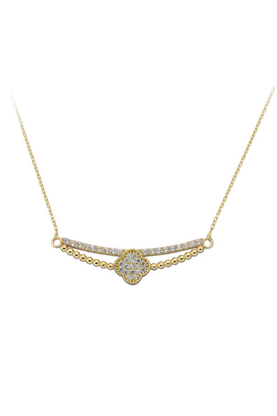 14 Ayar Altın Tasarım Çubuk Kolye