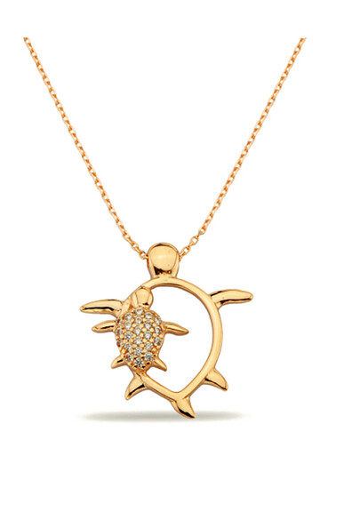 14 Ayar Altın Kaplumbağ Kolye