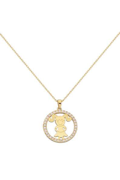 14 Ayar Altın Kız Çocuk Kolye